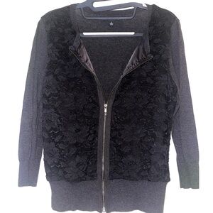 Banana Republic black lace overlay cardigan. Size small.